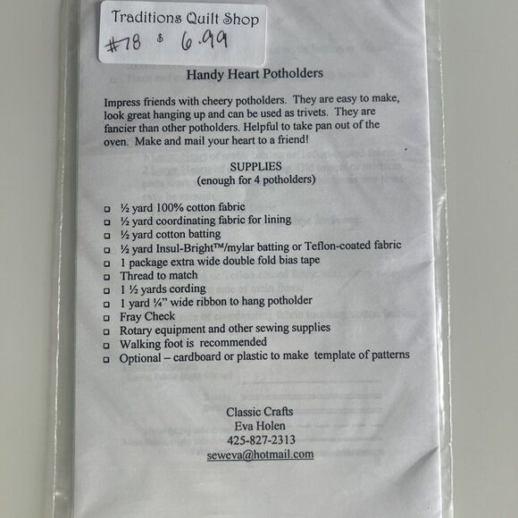 Blue Flower Fabric Bowls Wanda Nelson & Pot Holders Eva Holen Sewing Patterns - Picture 5 of 5